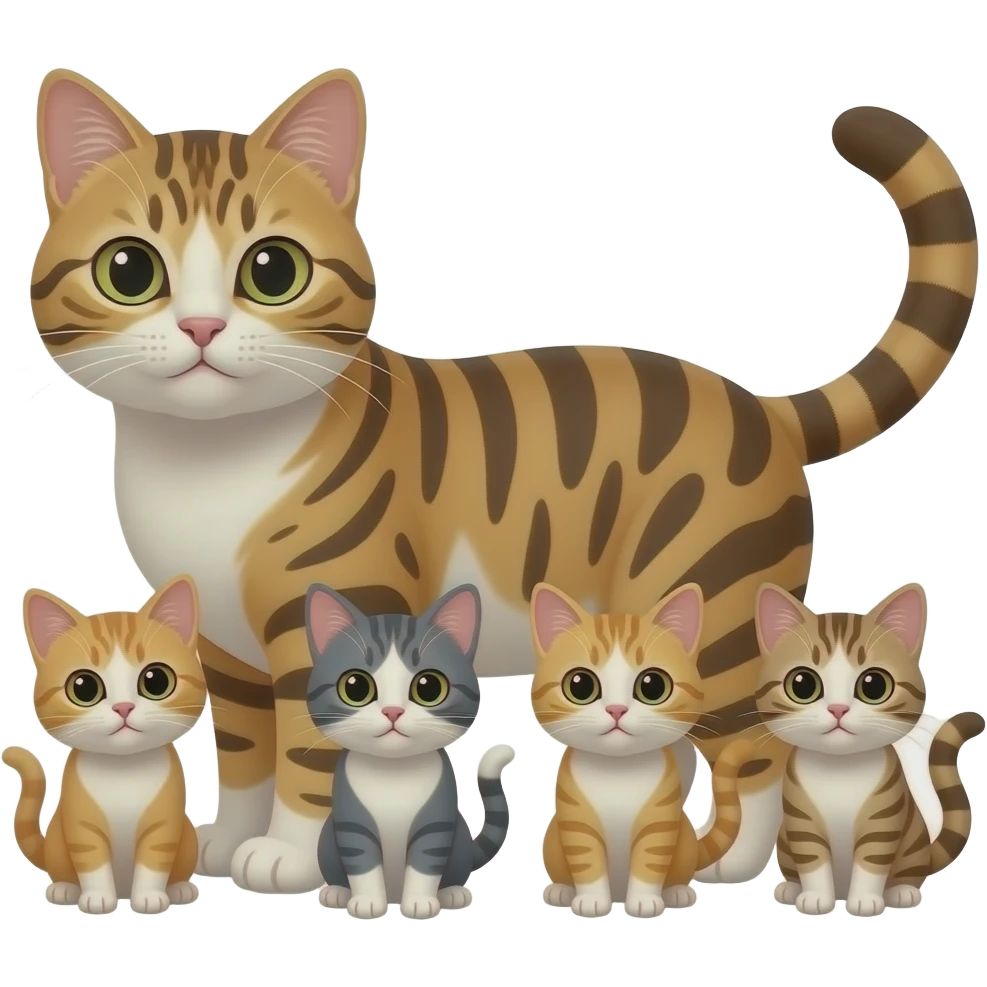 Cat and kittens emoji