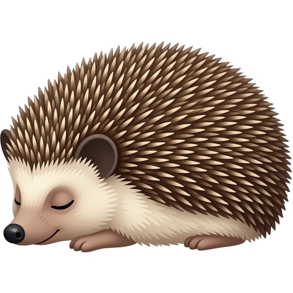 Hedgehog sleeping emoji