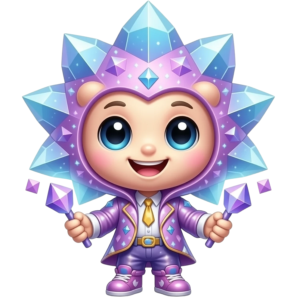Full body magical mascot with a giant oversized head and tiny body ...