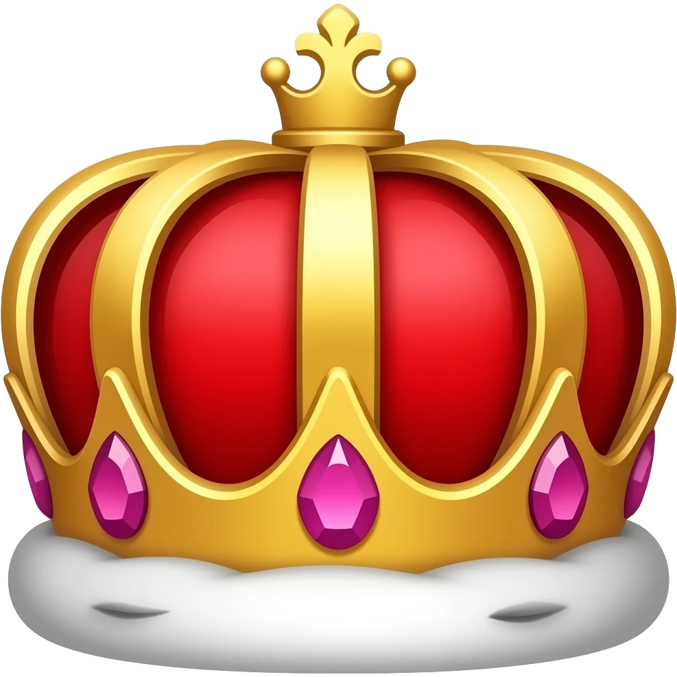 all red crown with pink gems emoji