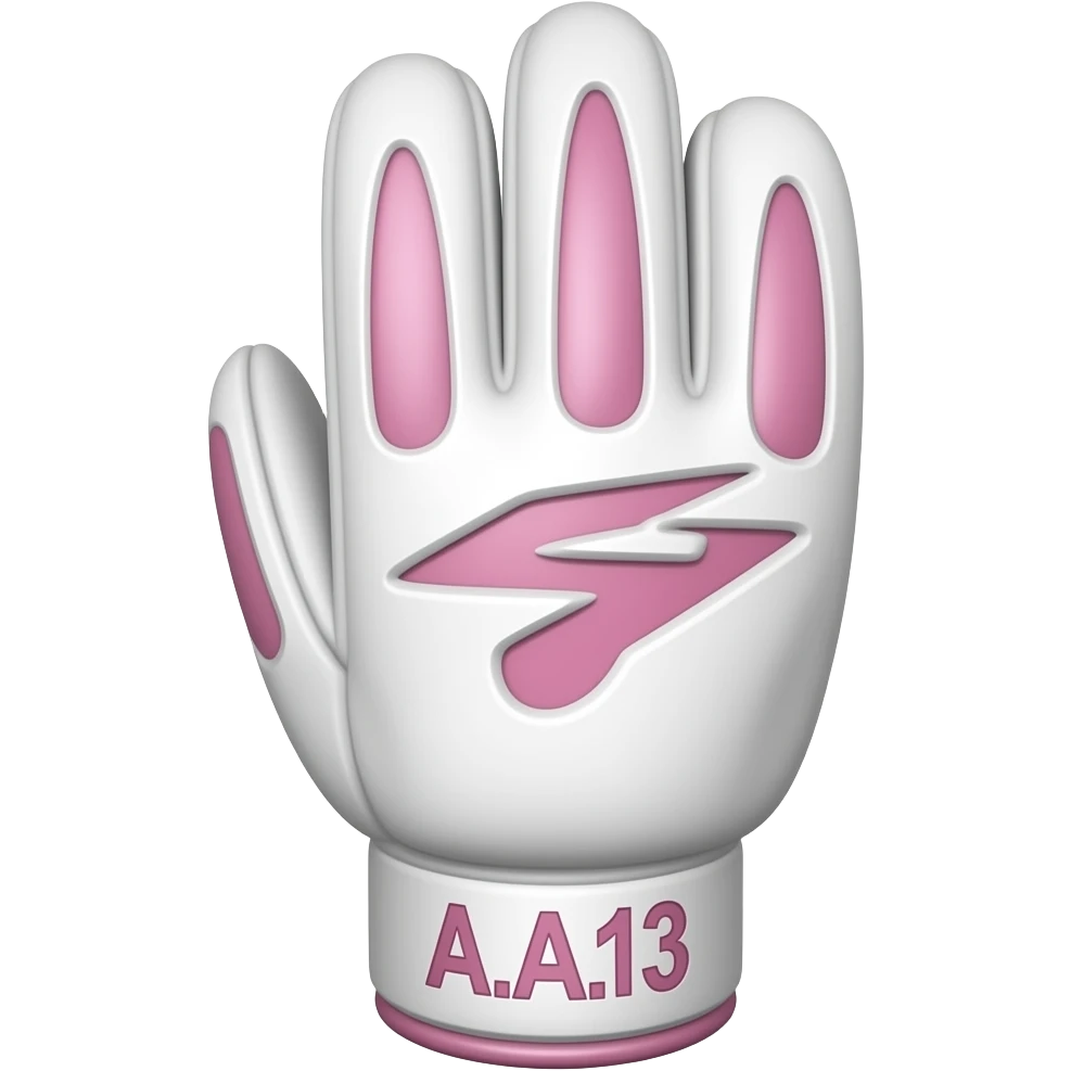 Mantener Guante de arquero cambiar color blanco y rosa y que diga A.A13 en la muñeca emoji