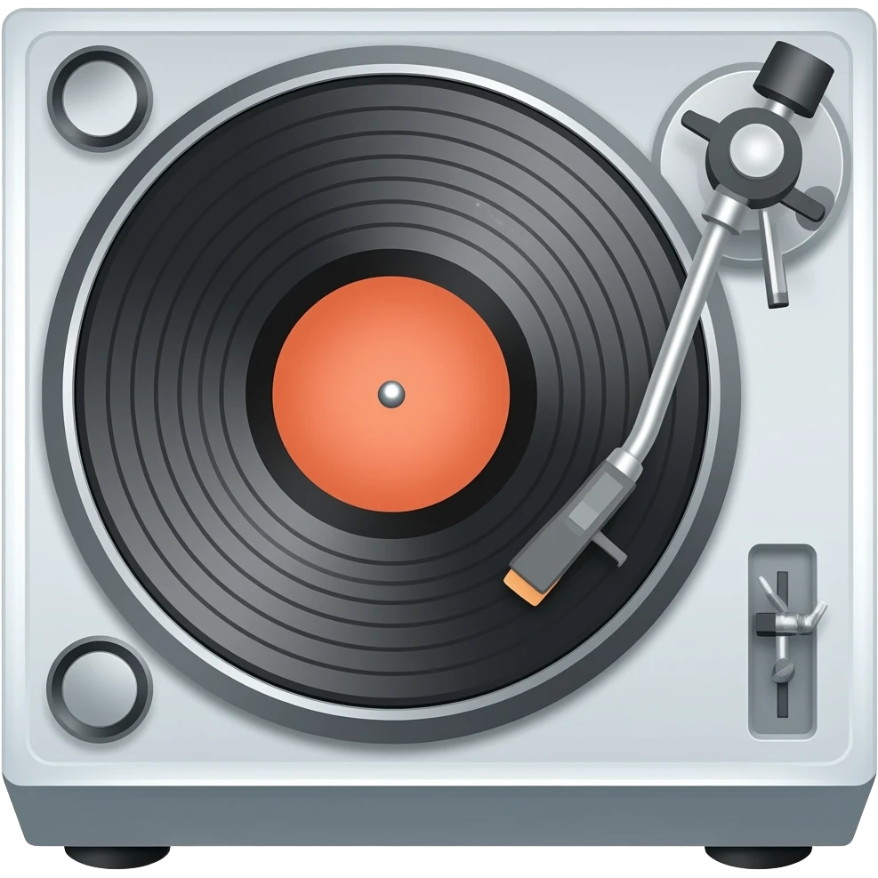 vinyl disc on record player with base emoji