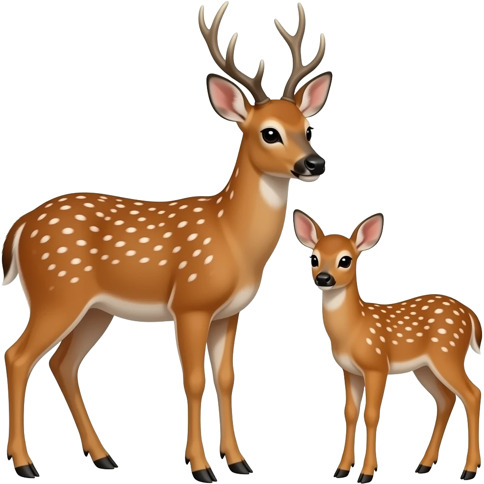 Deer and fawn emoji