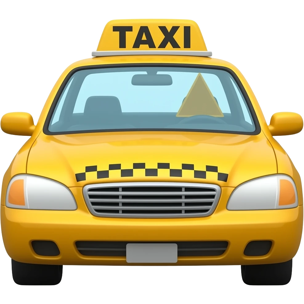Quiero un taxi con un triangulo dentro emoji
