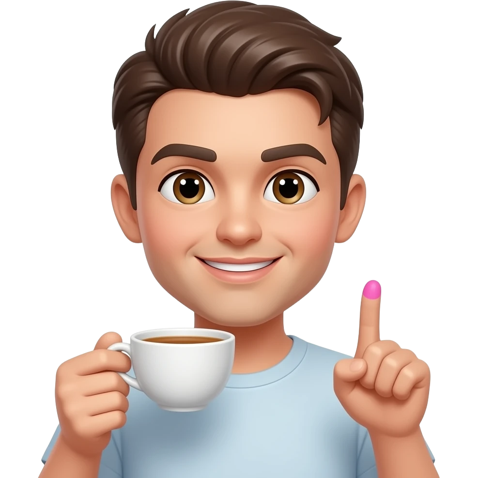 holding a tea cup with pinky finger pointed out emoji