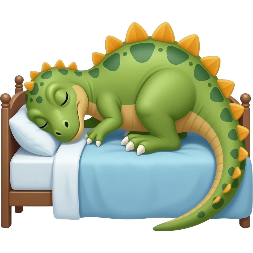dinosaur sleeping in bed emoji