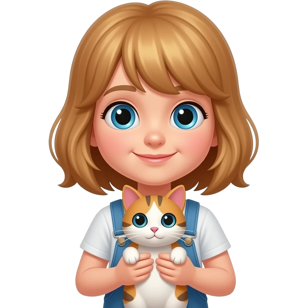 Girl holding cat emoji