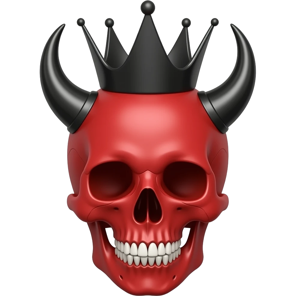 red skull with a black demonic crown emoji