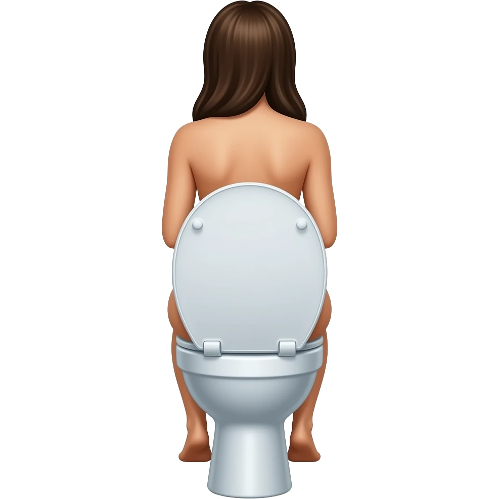 Woman nude on toilet back view emoji