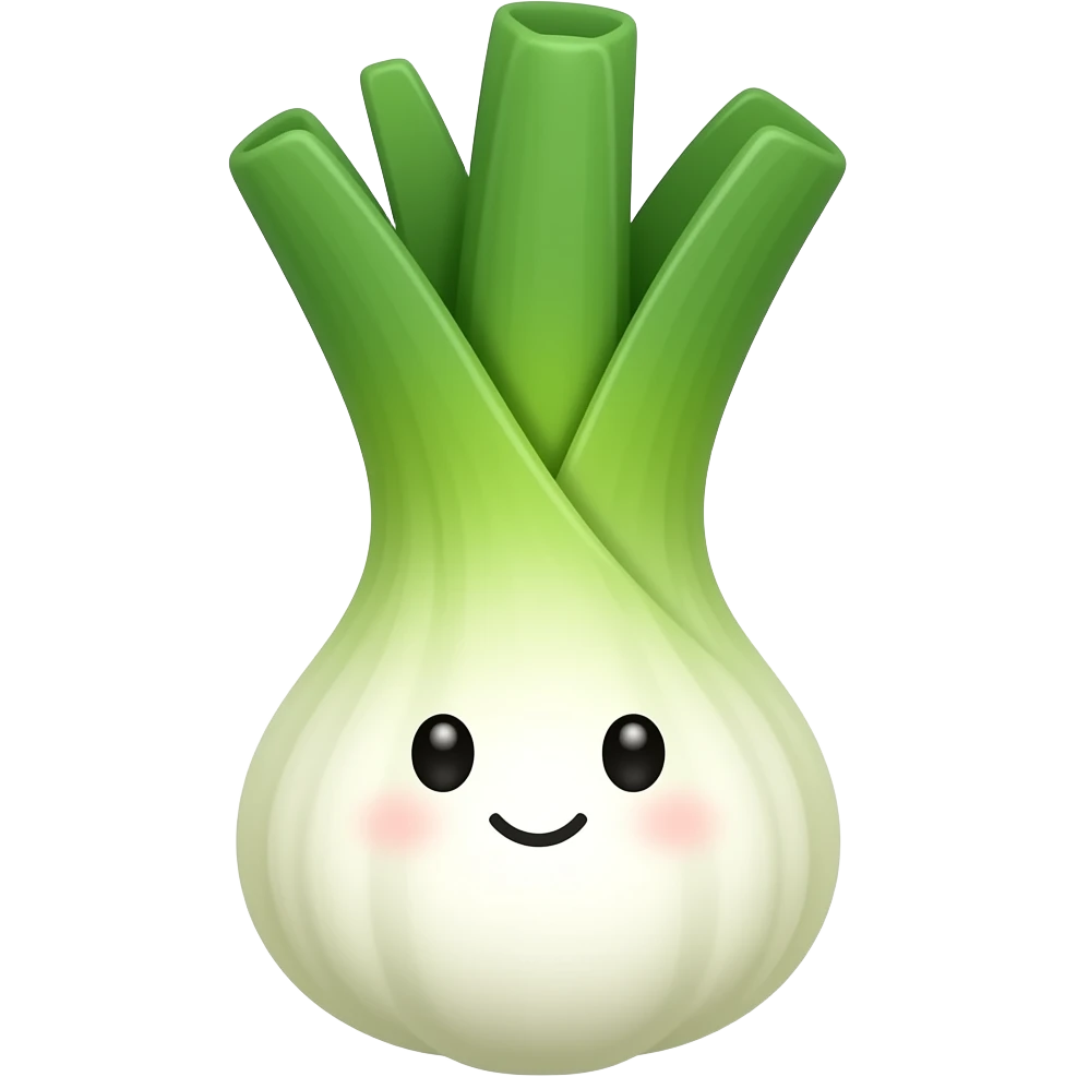 green onion.  iPhone emoji style. more cute and simple emoji