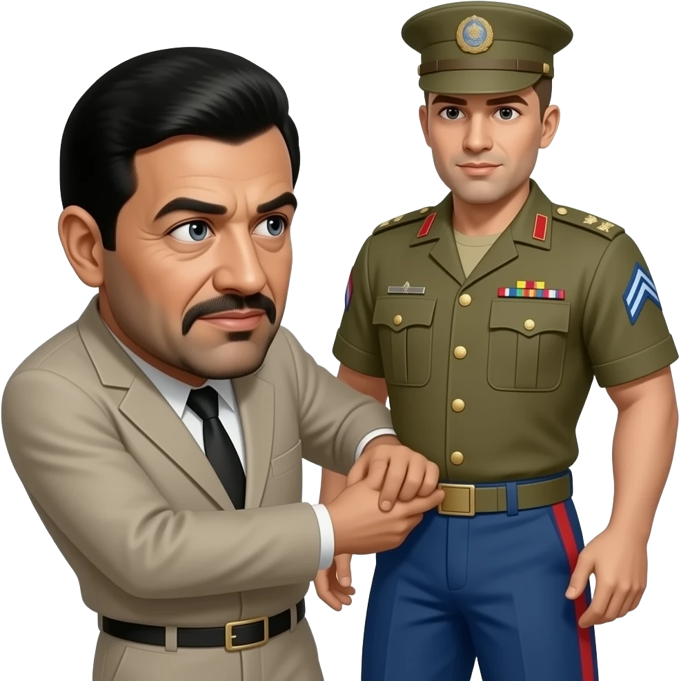Saddam Hussein getting butt fucked by a marine emoji