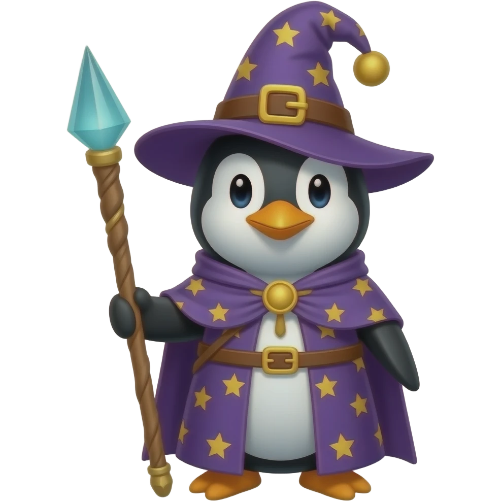 Penguin Wizard emoji