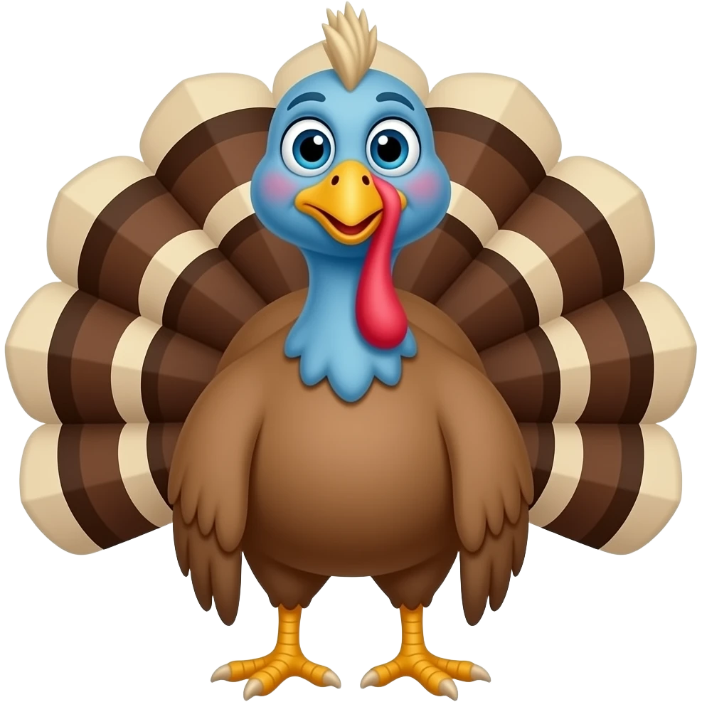 a turkey with 4 legs and six eyes and a mohawk emoji