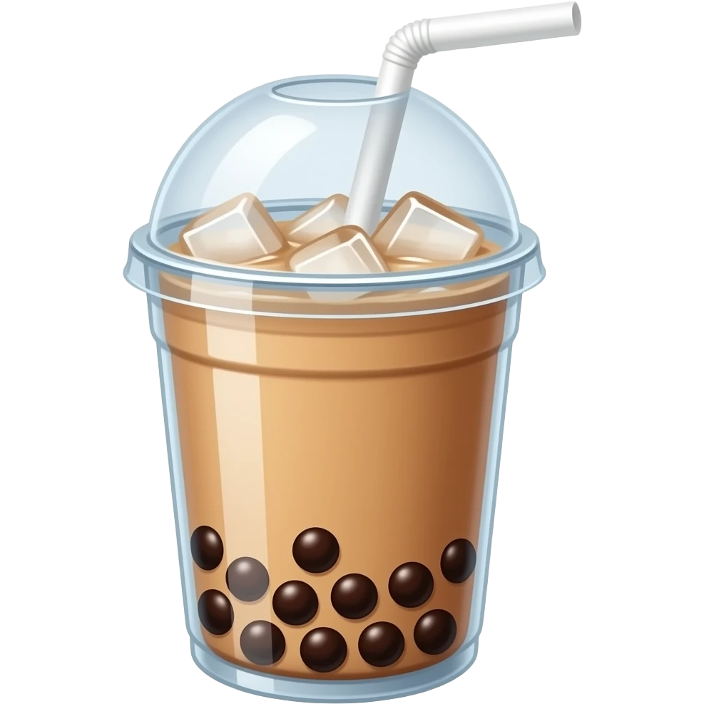 珍珠奶茶 大杯 多点多点珍珠 要点冰块 需要白色吸管 要盖子 emoji