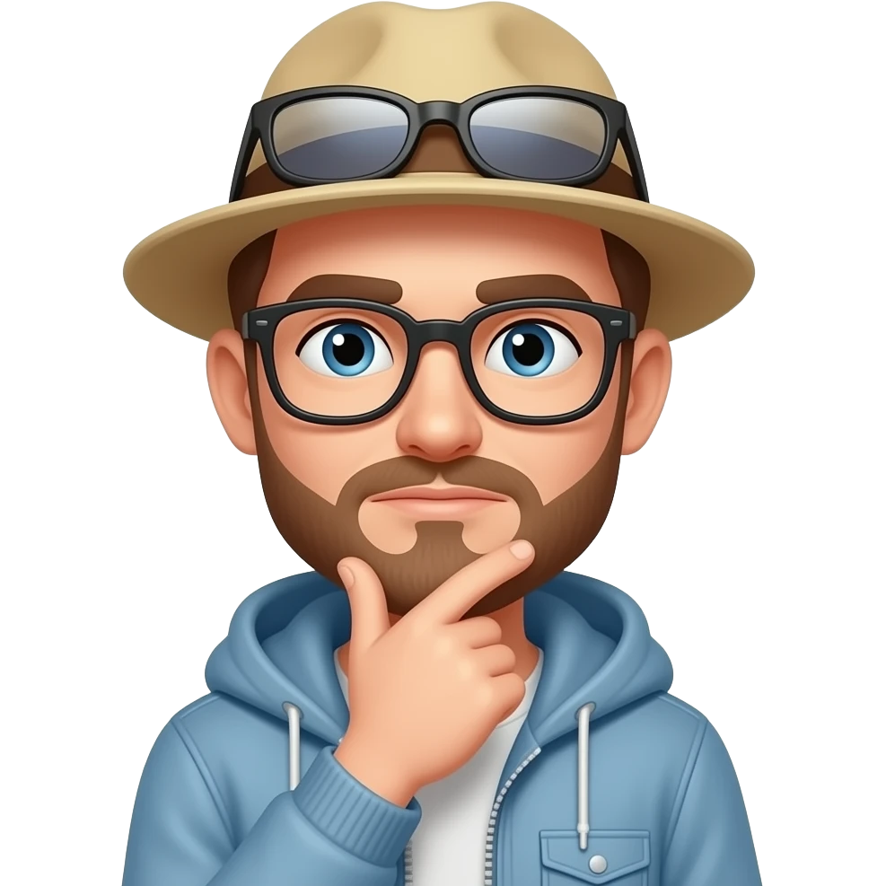 The tourist was thinking hard emoji
