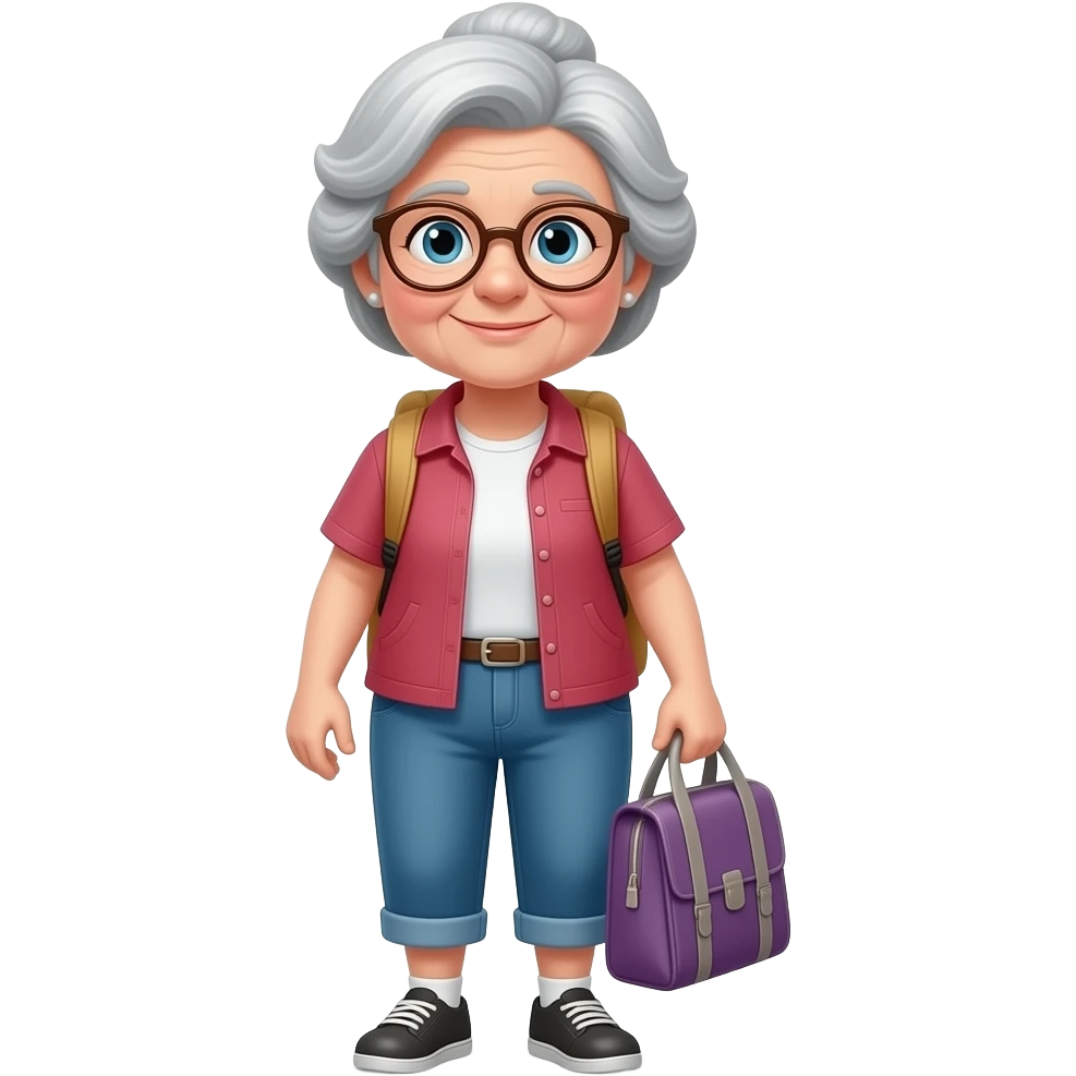 grandma going to elementary school emoji