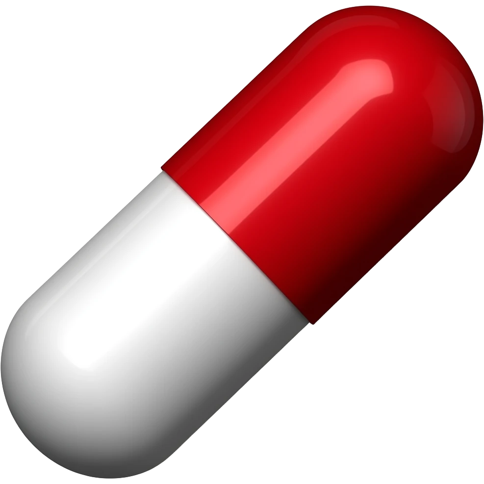 A red pill emoji
