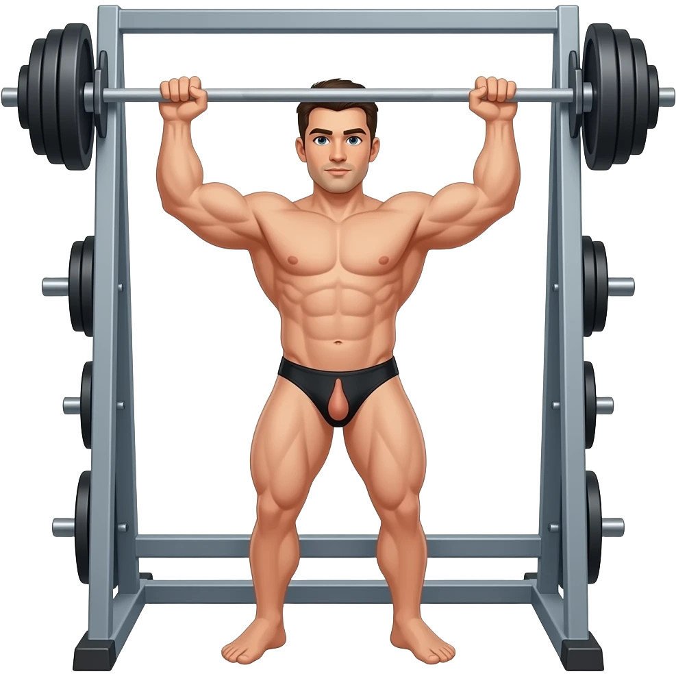 man naked have pênis Weight training gym emoji