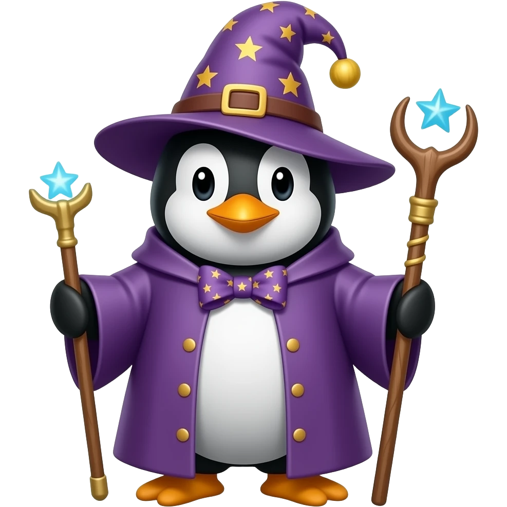 Penguin Wizard emoji