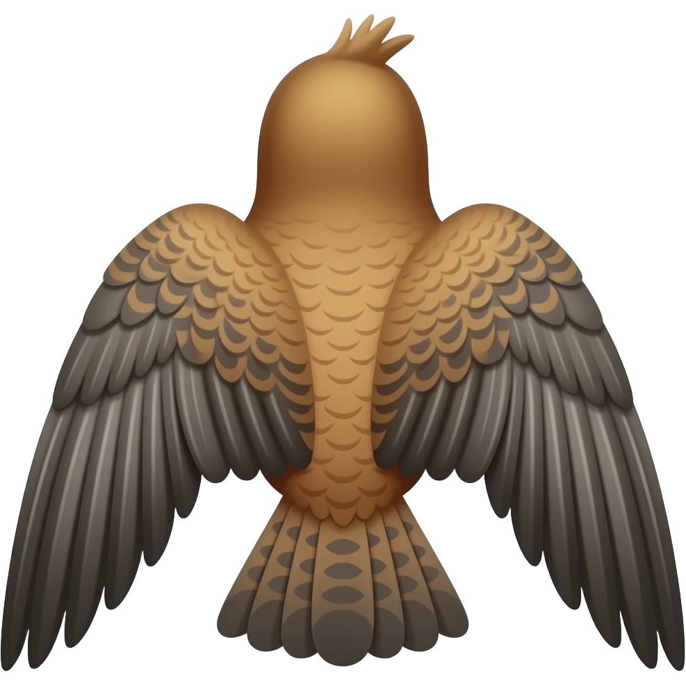 Turn it backwards and only wings and head from backside is visible emoji