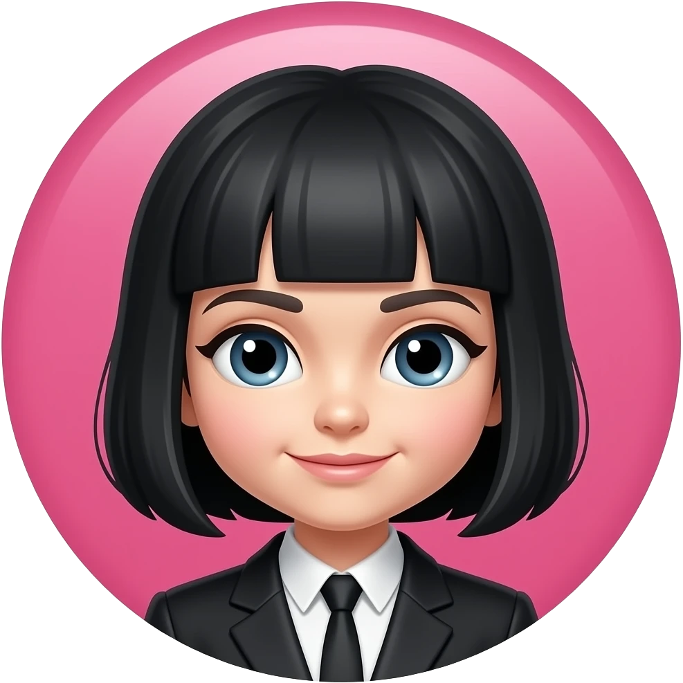 baddie!! black and pink cirlular form emoji