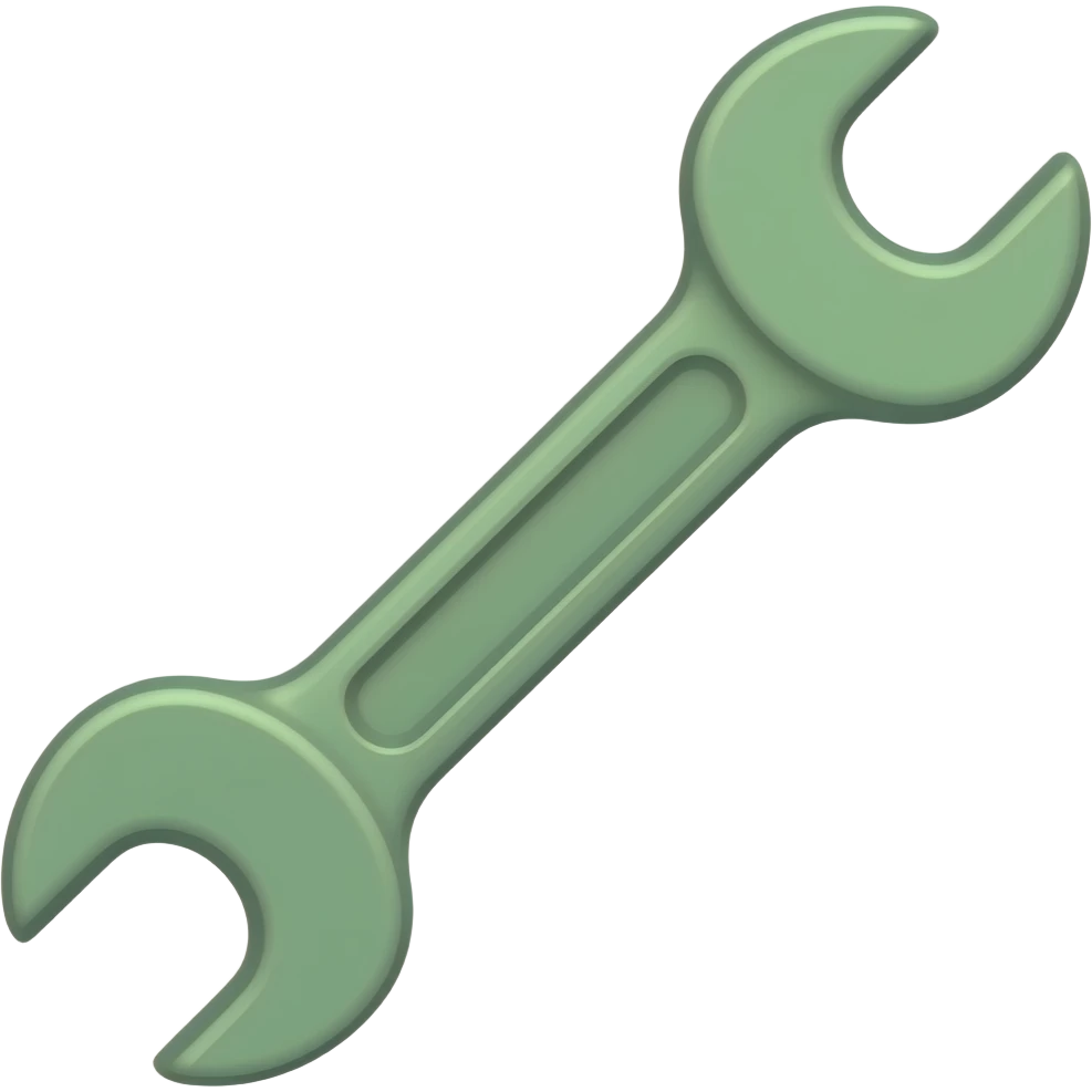 wrench with light green emoji
