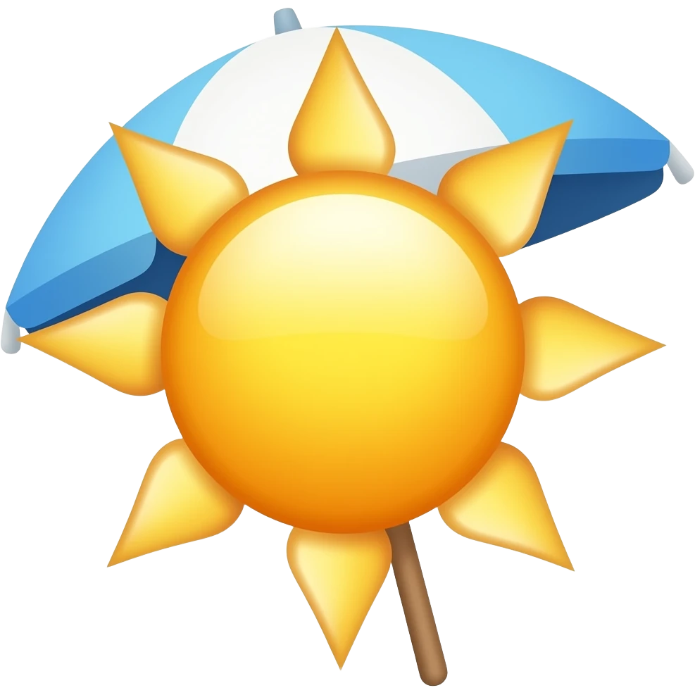 해변파라솔과 햇님 emoji
