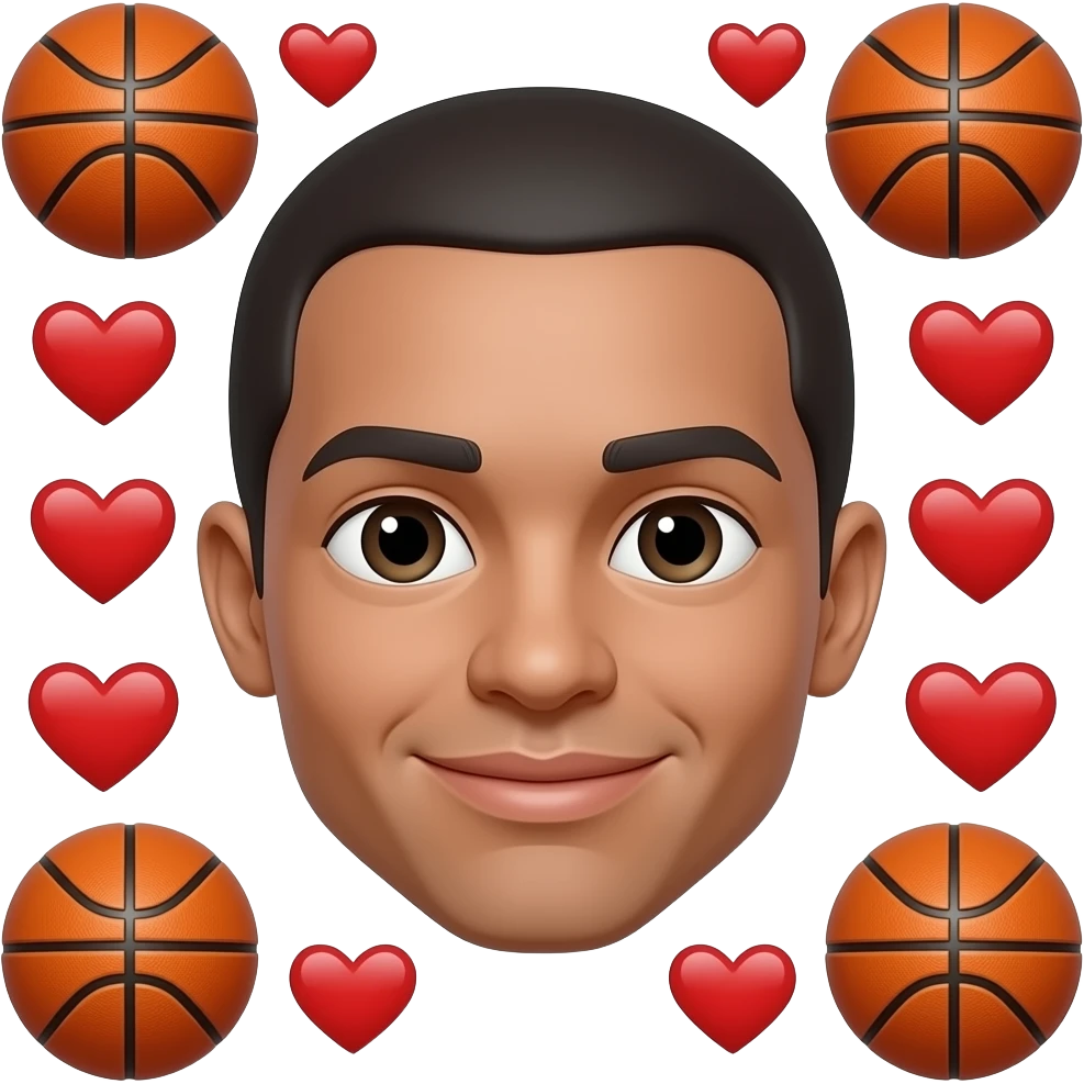 Emoji with basketballs amd hearts emoji