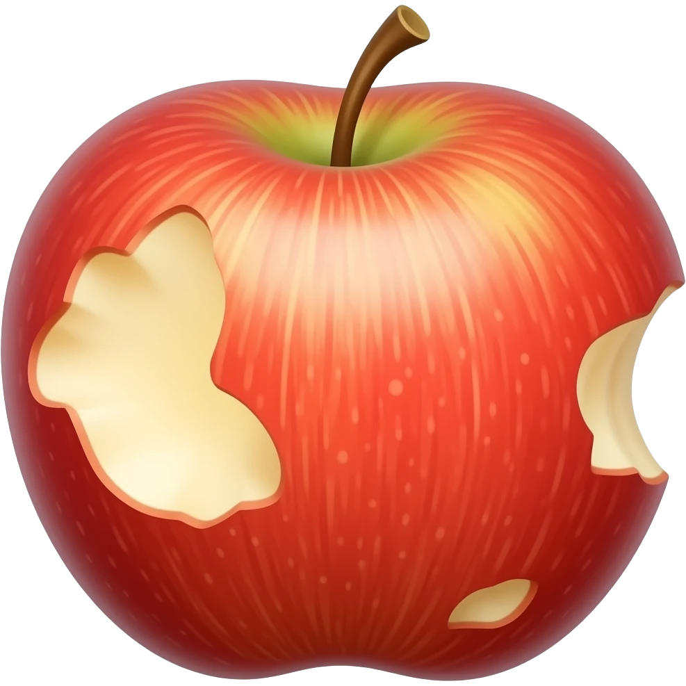 تفاحة ماكولة كاملة emoji