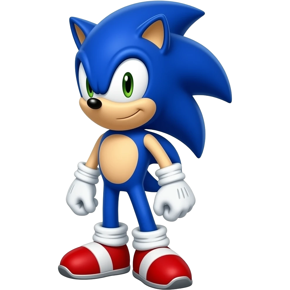 Blue hedgehog with red shoes and white gloves emoji