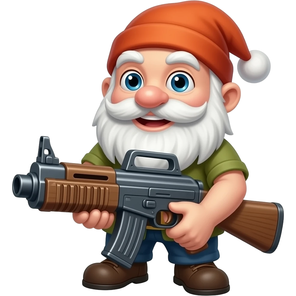 gnome with machine gun emoji