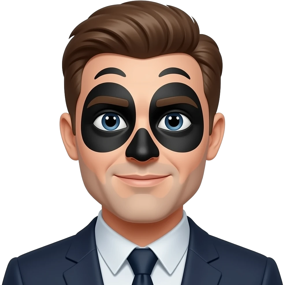 a white man doing black face emoji