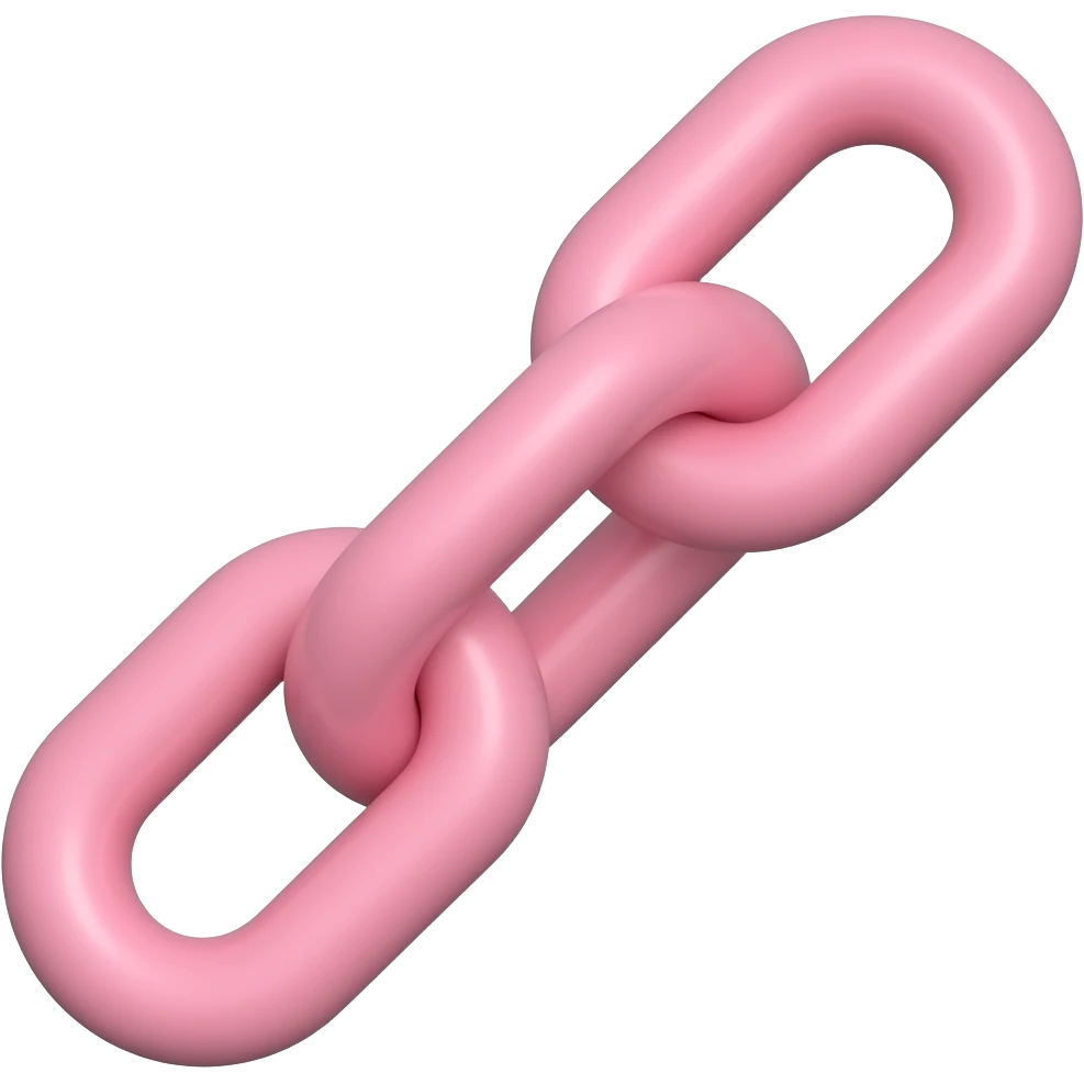 light pink 3D two-link chain emoji