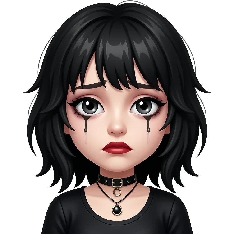 피곤해보이지만 정신이 나간 고스걸스타일의 정신병 멘헤라 지뢰계 emoji