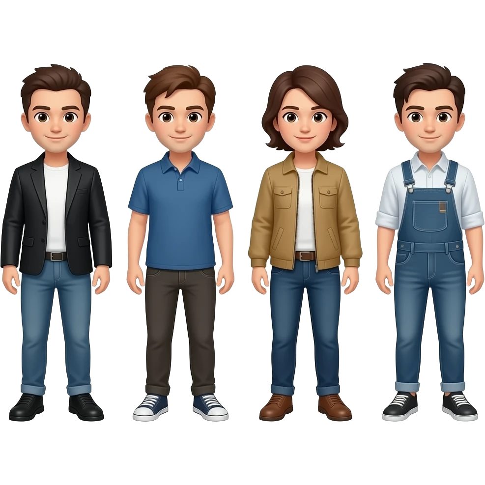 yes but full view pose with different oprion dressing style emoji