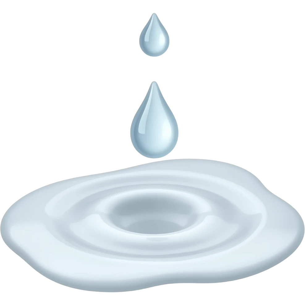 Droplets fropping into a white milky puddle emoji