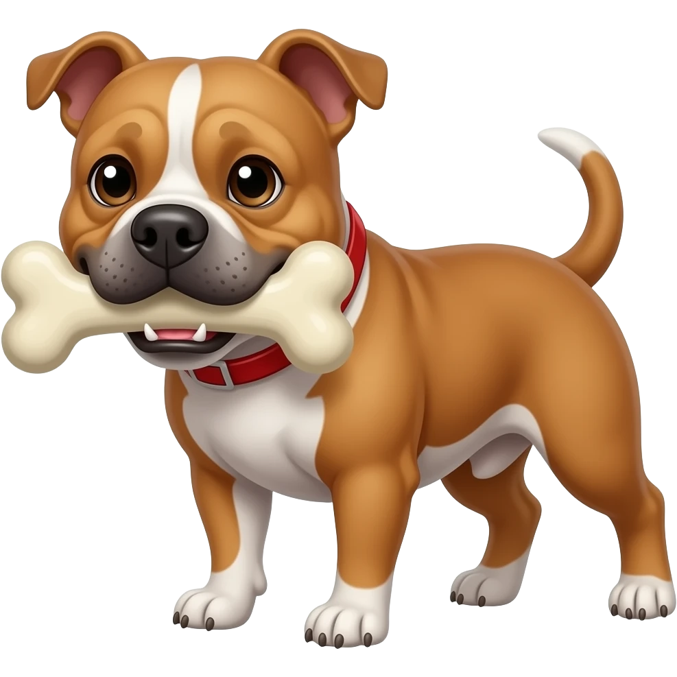 A pitbull bone in the mouth emoji