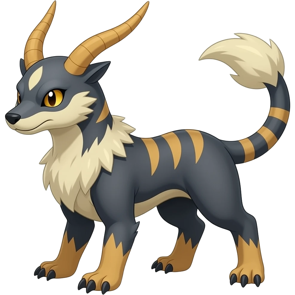 Guilmon-Zorua-Zoroark-Noibat-Absol-Fakémon-hybrid, full body detailed emoji