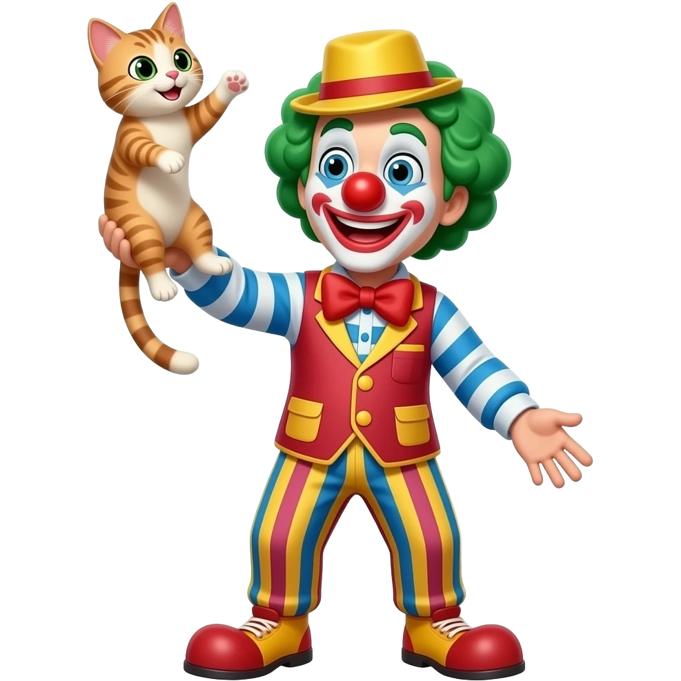 клоун подкидывает кота emoji