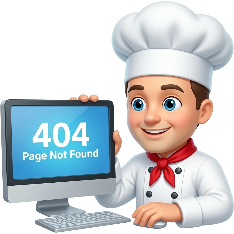 page not found chef emoji
