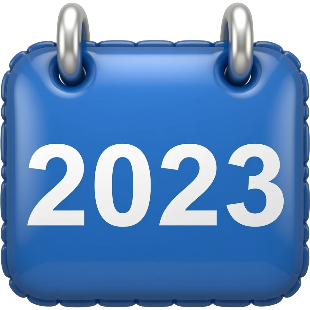 inflatable calendar date 202? color #003B73 emoji