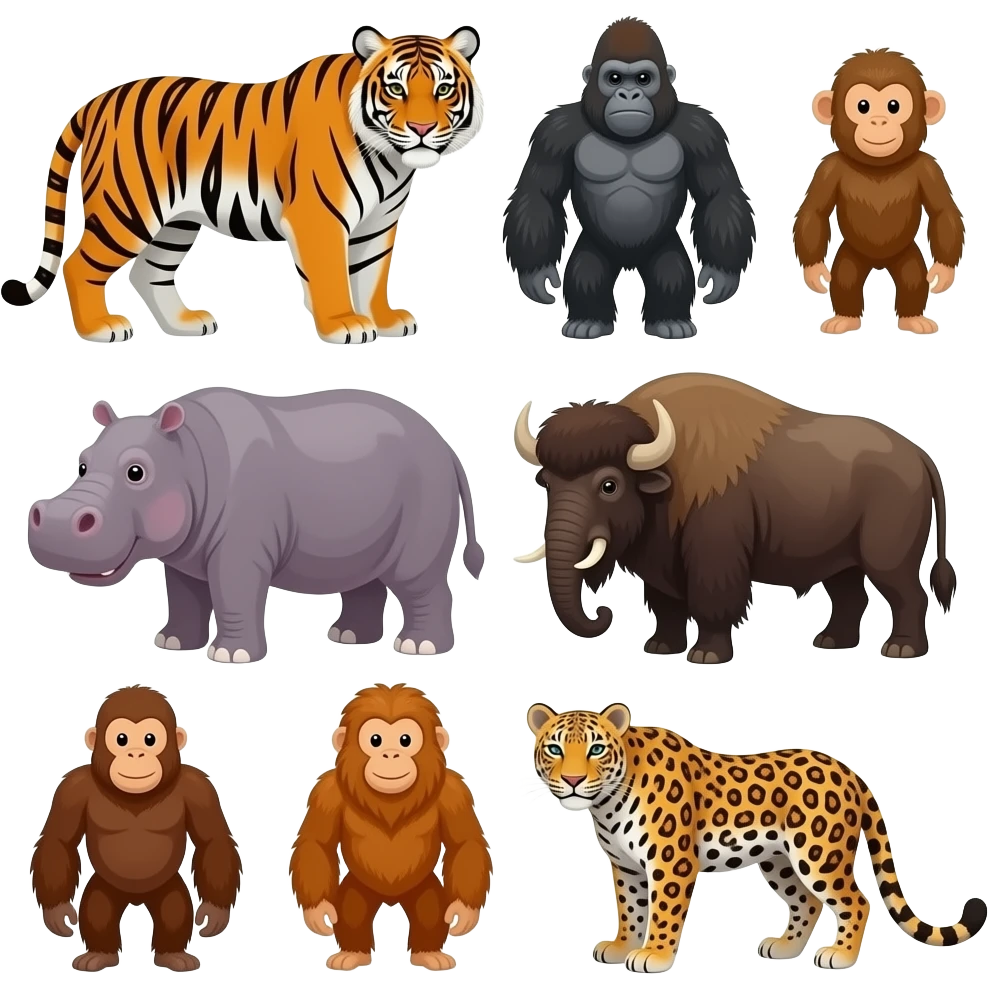 🦁🐯🦍🐒🐘🦛🦬🐒🦧🐆 emoji