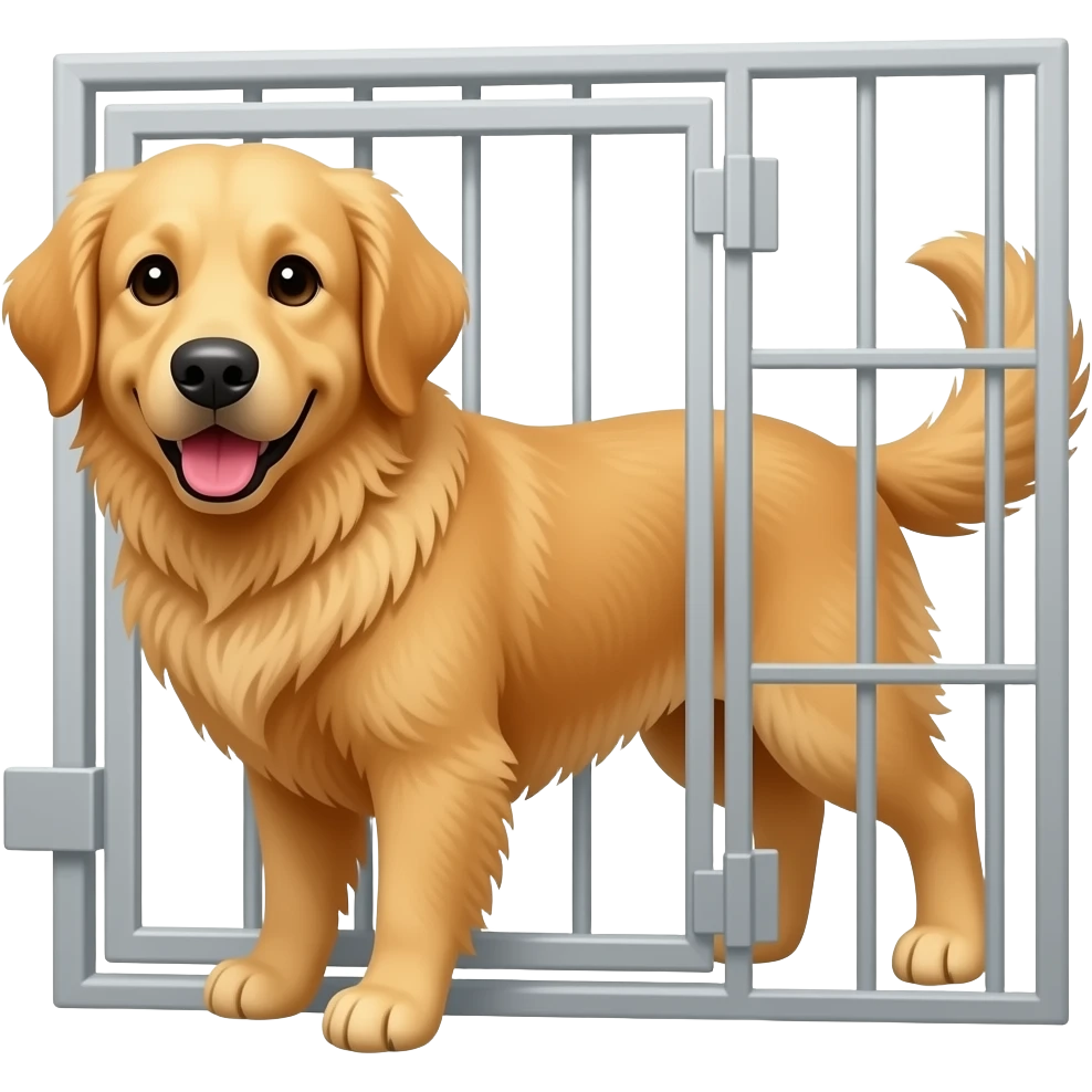 The golden go into the kennel emoji