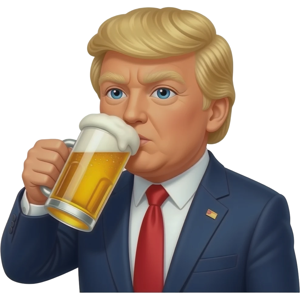 Trump qui boit une bière emoji