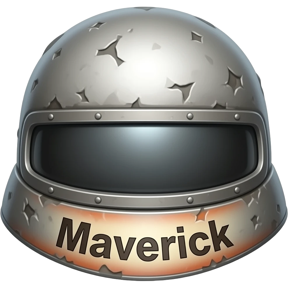 Real old sf helmet with maverick written on it emoji
