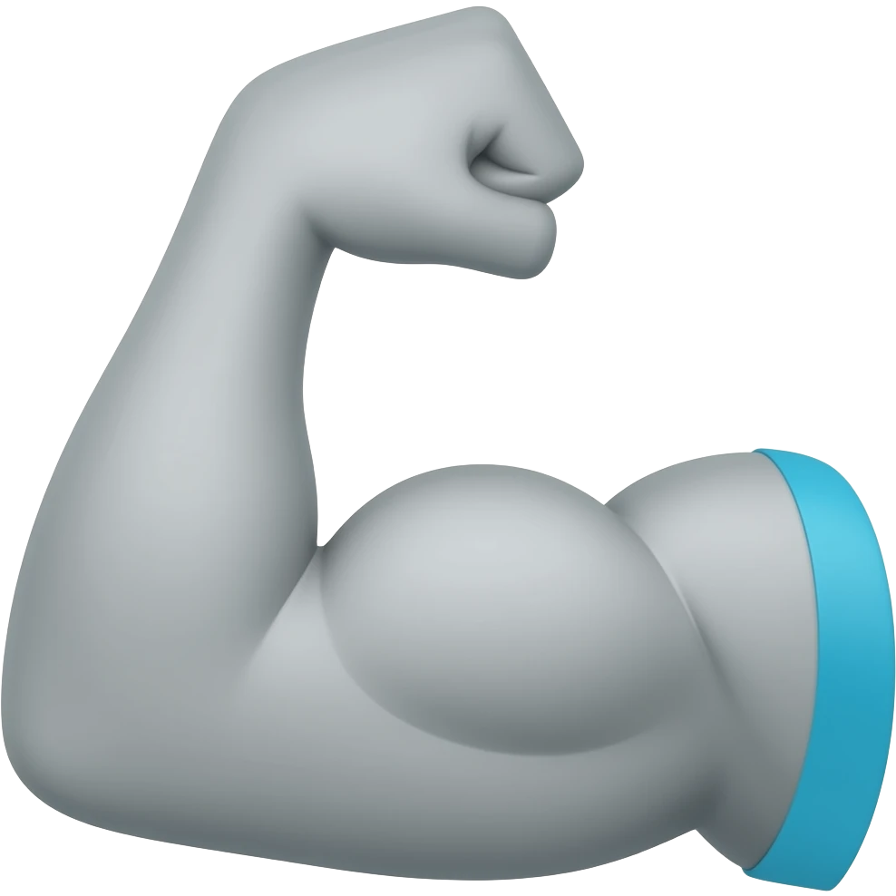 bizeps icon in grey bizeos highlighted in #00D4B1 emoji