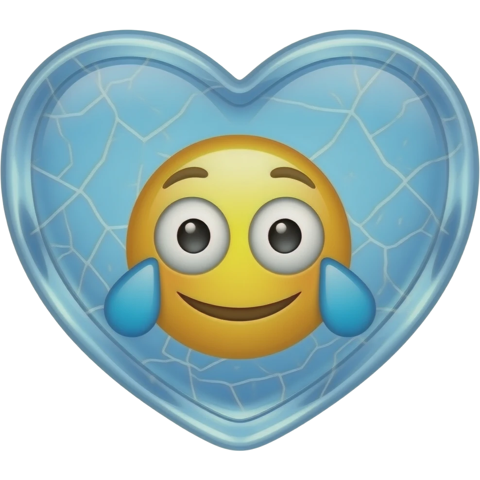 Сделай сердце из льда Байкала с ярким дизайном в стиле эмоджи emoji
