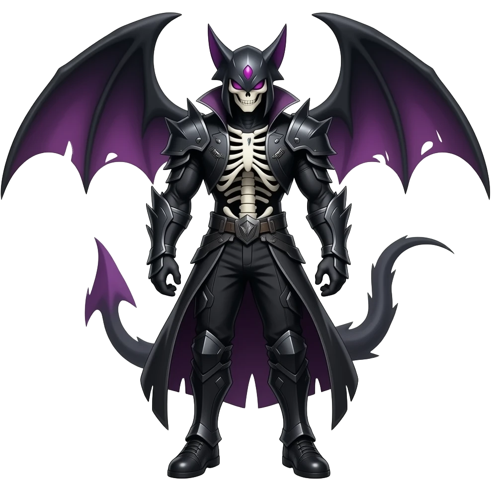 Badass Edgy Dark Evil Spectral Dusky Spooky Skeletal Cool shot Stylish Handsome Duskull-Marowak-Darkrai-Genesect-Fakémon-fusion (full body) emoji