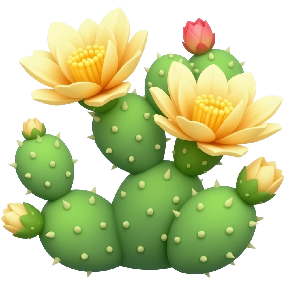 golden cacti with flower emoji