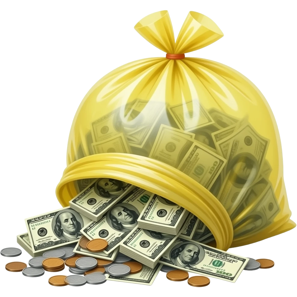 BOLSA DE BAsura  CON DINERO emoji